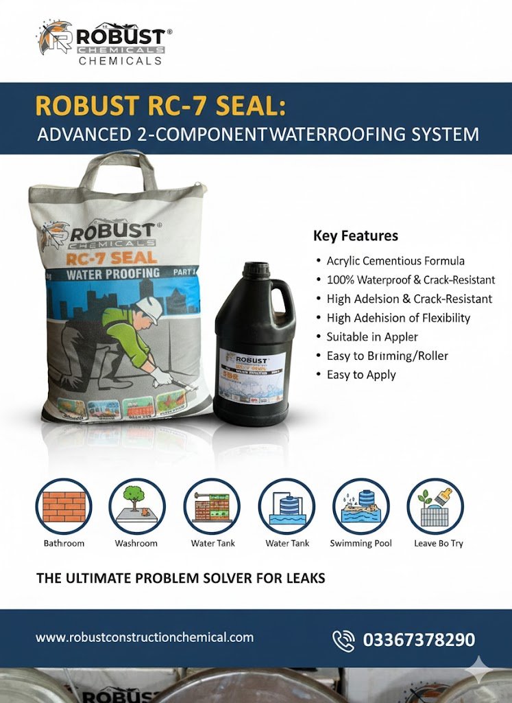 RC-7 Seal Waterproofing | Strong, Flexible & Durable Roof & Wall Protection in Lahore