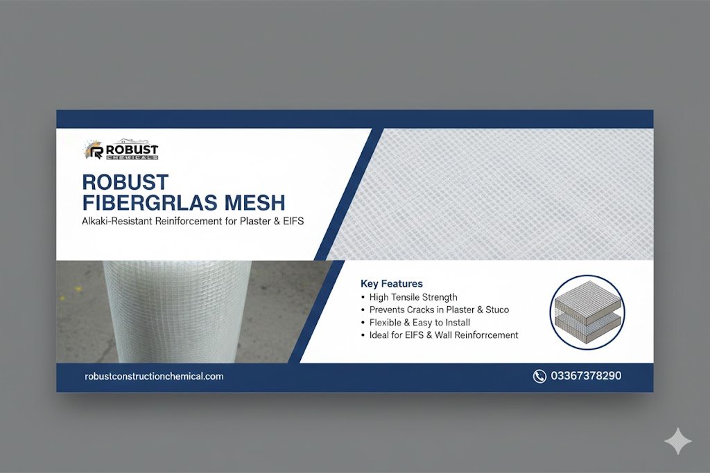160 GSM Fiber Mesh | Crack-Resistant Reinforcement for Plaster, EIFS & Waterproofing
